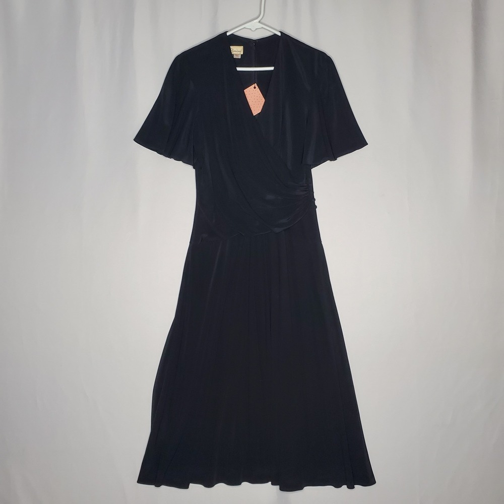 Rimini Maxi Dress 12 True Vtg Black‎ Short Flutter Witchy Whimsigoth Union Prom